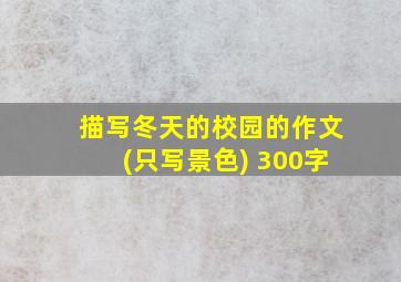 描写冬天的校园的作文(只写景色) 300字